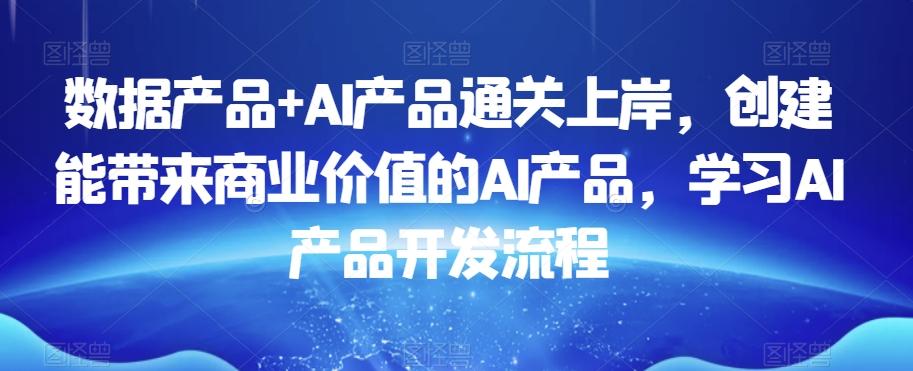 数据产品+AI产品通关上岸，创建能带来商业价值的AI产品，学习AI产品开发流程-豪讯资源网
