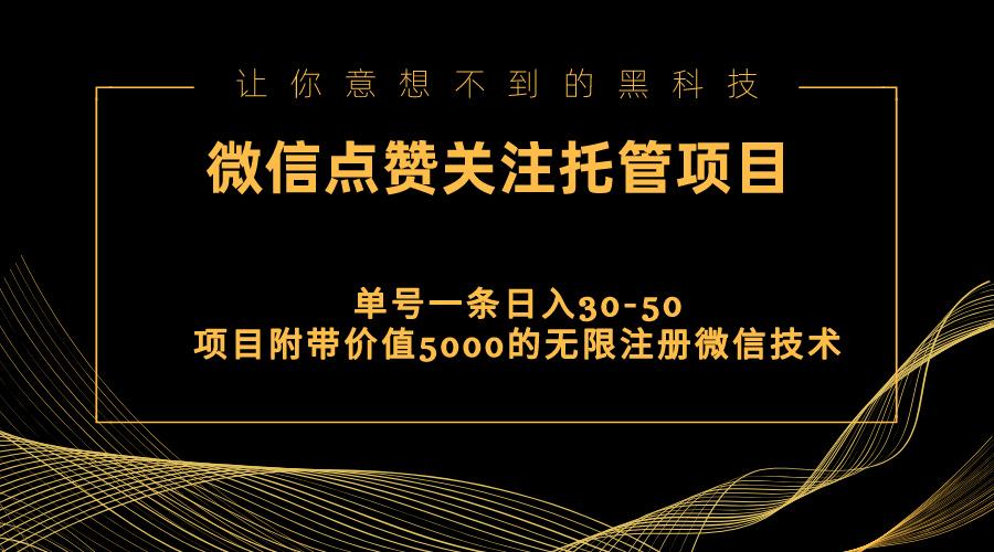 视频号托管点赞关注，单微信30-50元，附带价值5000无限注册微信技术-豪讯资源网