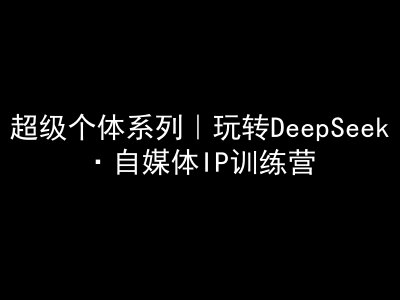 超级个体系列，玩转DeepSeek·自媒体IP训练营，deepseek教程-豪讯资源网