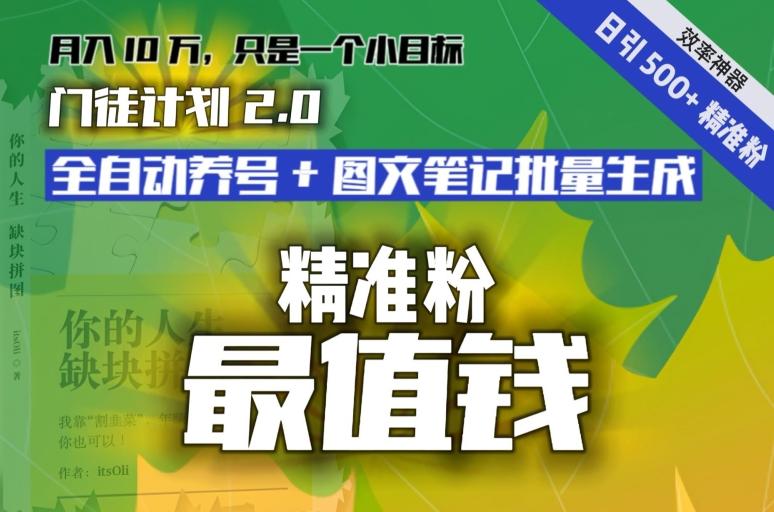 【流量就是钱】日引流500+各类目精准粉神器：全自动养号+图文批量生成。从此流量不愁，变现无忧！-豪讯资源网